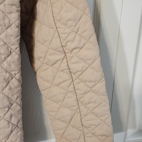Old Navy Womens Tan Quilted Jacket Size XS Snap Front Pockets Corduroy Collar - Picture 3 of 8